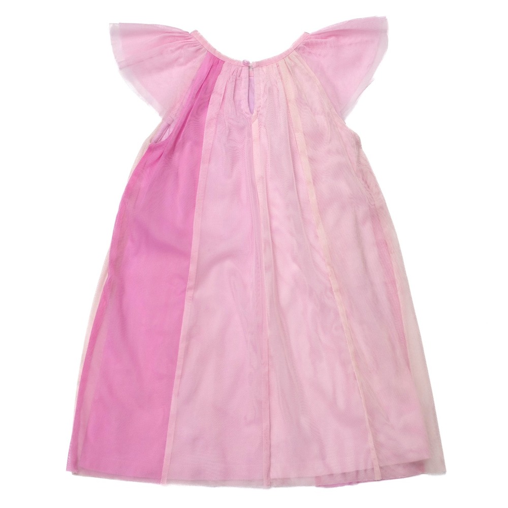 Hanna Andersson Flutter Sleeve Tulle Paneled Dress US Sz 5 Pink Gradient Dreamy - Picture 2 of 8
